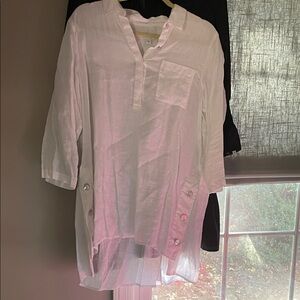 J. Jill Linen White Blouse